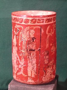 Vase depicting a ceremonial scene, Tepeu 1 Period, from Uaxuctun, 600-950