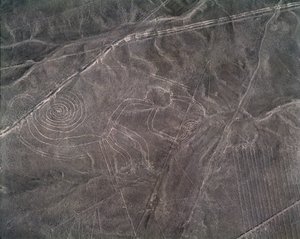 Aerial View of a Monkey Figure, Nazca Lines