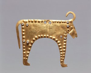 Gold leaf with animal figures from Varna by Prehistoric Prehistoric