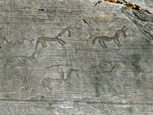 Prehistory, Civilization of the Camunni, Rock Art: Grave Rock of a Hunting Scene by Prehistoric Prehistoric