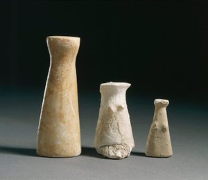 Prehistory: Feminine Idols from the Site of Los Millares (Almeria). Spain. Madrid, Museo Archeologico Nazionale by Prehistoric Prehistoric