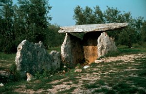Prehistory: View of the Dolmen of Chianca