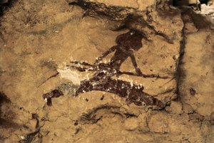 Rock Art: Woman Hunter. Prehistory, Upper Paleolithic. Tio Garroso Cave, Spain by Prehistoric Prehistoric