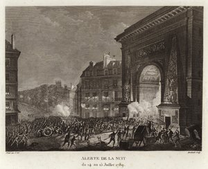Crowds Gather in the Shadows of a Triumphal Arch by Prieur