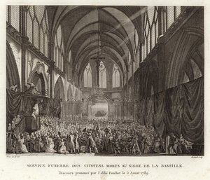 Funeral Service of Citizens Killed in the Siege of the Bastille by Prieur