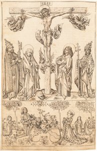 The Crucifixion with the Virgin and Saints and the Hungerstein Family by Primary Master of the Strassburg Chronicle