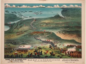 War Map of the Balkan States by Publisher Joseph Koehler New York