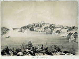 The Valaam Monastery on Valaam Island in Lake Lagoda by Pyotr Fyodorovich Borel