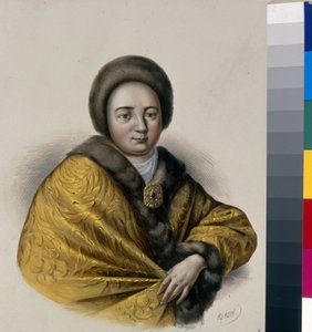 Portrait of Tsarina Natalia Naryshkina (1651-1694), wife of Tsar Alexis I of Russia (1629-1676) by Pyotr Fyodorovich Borel