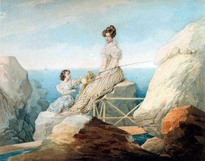 Empress Alexandra Fyodorovna with Daughter Grand Duchess Maria Nikolaievna of Russia by Pyotr Fyodorovich Sokolov