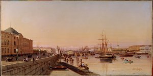Summer Evening on the Neva Quay, Near the Academy of Arts of Saint Petersburg by Pjotr ​​​​Petrowitsch Wereschtschagin