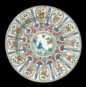 A Large Verte Imari Dish, Kangxi Period