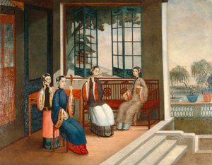 Musicians by Qing Dynasty Chinese School