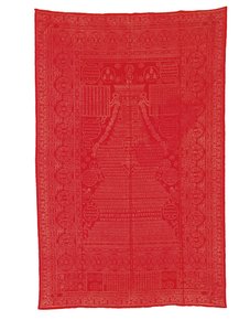 Red-Ground Silk Brocade Covering, Late Qing Dynasty
