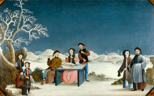 Winter Scene with Distant Fortress by Qing Dynasty Chinese School