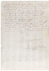 Letter in French from Elizabeth I of England to Henry of Navarre, Later Henry IV of France by Queen Elizabeth I of England and