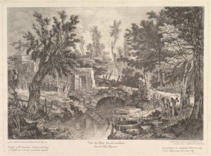 View of the Lavandieres Bridge at the Peasant House