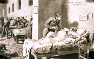 The Italian patriot Giuseppe Garibaldi nurse, under the name of Pan-Borel, to the cholera patients in Marseille in 1836