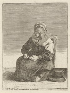 Old Woman with a Rosary (Series: Farmers in Full Length) by Quirin Boel (attributed to)
