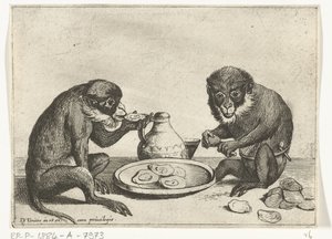 Two Monkeys Eating Oysters, Various Occupations of Human Life Represented by Monkeys, The Monkey Play in the World