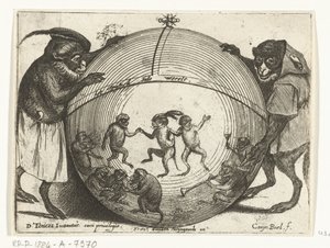 Two Monkeys Holding a Globe