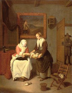 Interior with a Lady Choosing Fish by Quiringh Gerritsz. van Brekelenkam