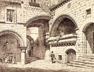 Part of the Piazza San Pellegrino, Viterbo, Italy