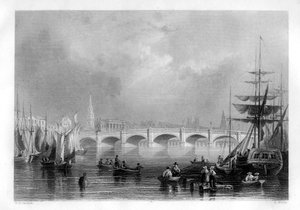 The Bridge and Broomielaw Quay, Glasgow, Scotland by R. Wallis