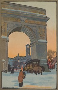 Washington Arch at Winter Twilight by Rachael Robinson Elmer