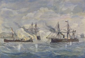 Naval Combat between the Peruvian Ship 