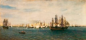 The battle of Trafalgar, 21 October 1805 by Rafael Monleon y Torres