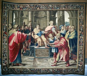 Tapestry depicting the Acts of the Apostles. The Blinding of Elymas, woven at the Beauvais Workshop under the direction of Philippe Behagle, 1695-98 by Raffaello Sanzio Raphael