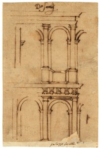 A sketch of the Theatre of Marcellus, Rome by Raffaello da Montelupo