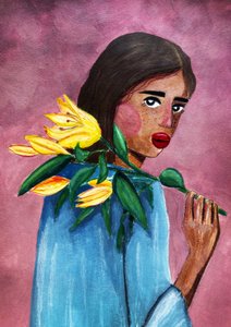 Woman With Lily