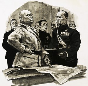 Unidentified Officer Points to a Spot on a Map by Ralph Bruce