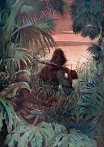 Illustration for Robinson Crusoe by Daniel Defoe by Ralph Noel Pocock