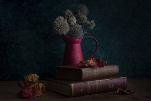 Autumn Books and Pitcher by Ramiz Sahin