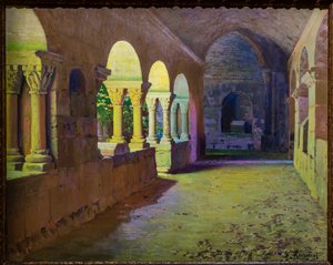 The Cloister of San Benet de Bages by Ramon and Rusinol Santiago (1861 1932) Casas