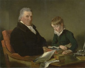 Francis Noel Clarke Mundy and his Grandson, William Mundy by Ramsay Richard Reinagle