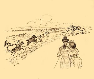 Bystanders Watch as John Gilpin is Chased Across the Countryside by Randolph Caldecott