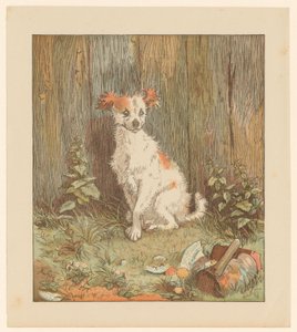 Little Dog Sitting by a Fence by Randolph Caldecott