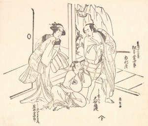 Scene from a Drama: Matsumoto Koshiro I and Two Other Actors by Ranshu
