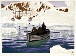 Charcot and the Crew of Why Pas at the Pole - Drawing by Dugardier, in 