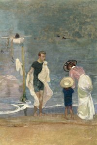 On the beach (detail) by Raoul Du Gardier