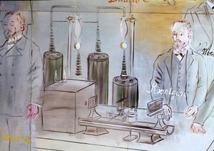 The Electricity Fairy, detail: Portrait of Wilhelm Conrad Röntgen, German physicist. 1937 by Raoul Dufy