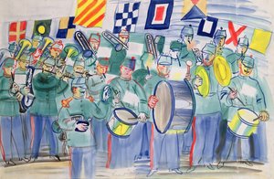 Music at the Customs House at Le Havre by Raoul Dufy
