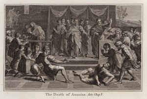 Raphael cartoon: The Death of Ananias, Acts, Chap V by after Raphael