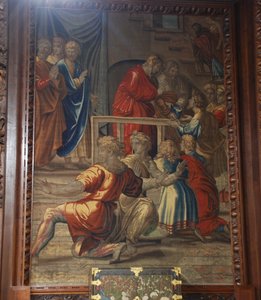 The Death of Ananias, Mortlake workshop by after Raphael