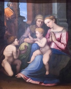 Holy Family with St Elisabeth and St John the Baptist by Raphael (1483 1520)