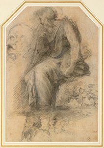 A male Saint, seated Study for the Disputa by Raphael